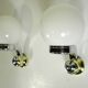 Pair of "GLOBE" APPLIQUES in OPALINE and CHROME and GOLD metal - 70s-80s