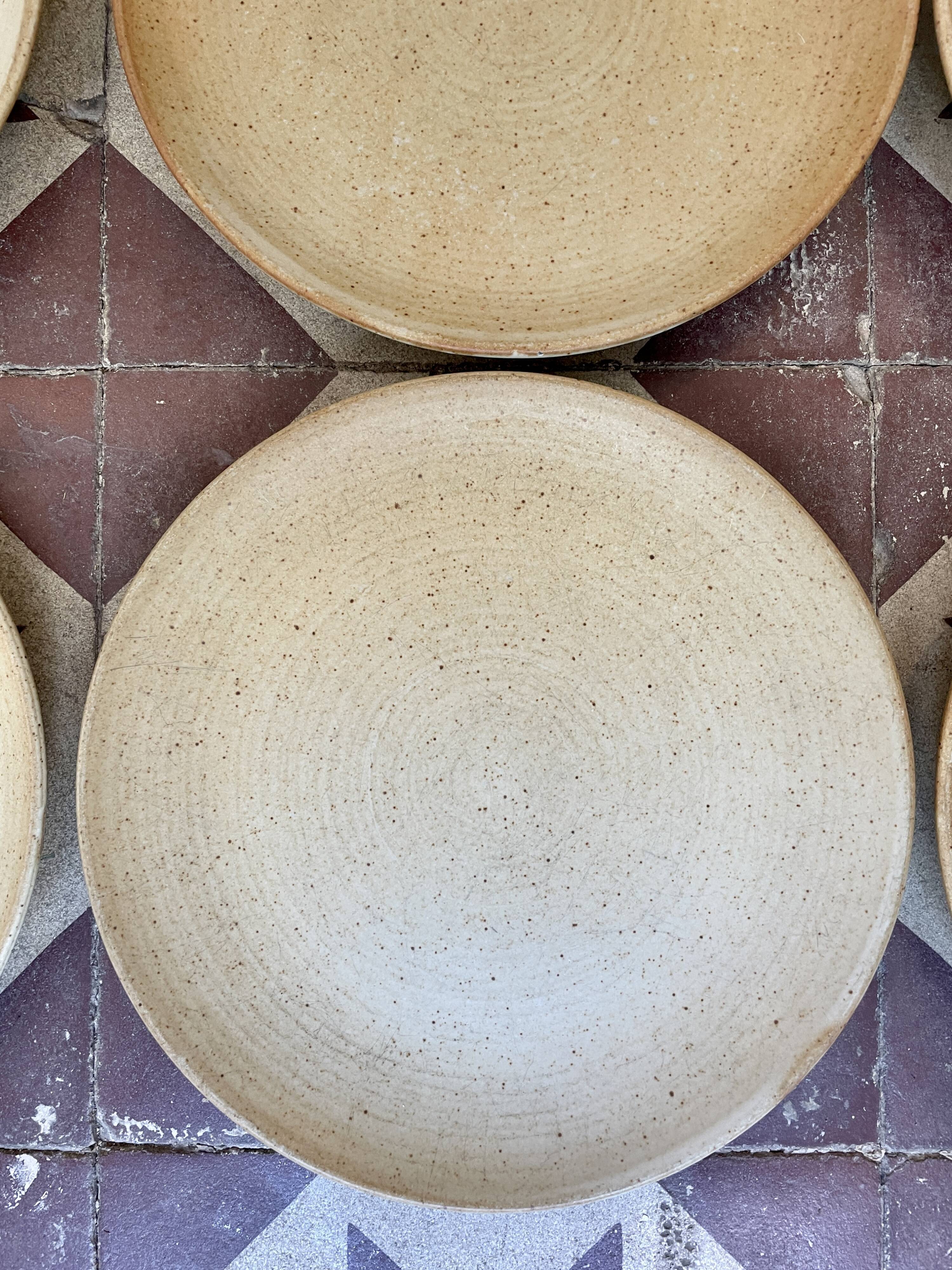 Set of 12 plates dessert gres