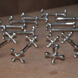 12 silver metal knife holders