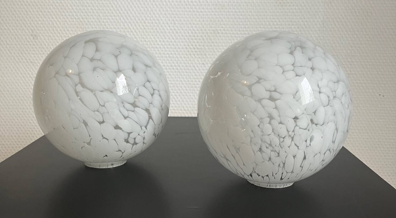 Pair of murano glass metal wall lights