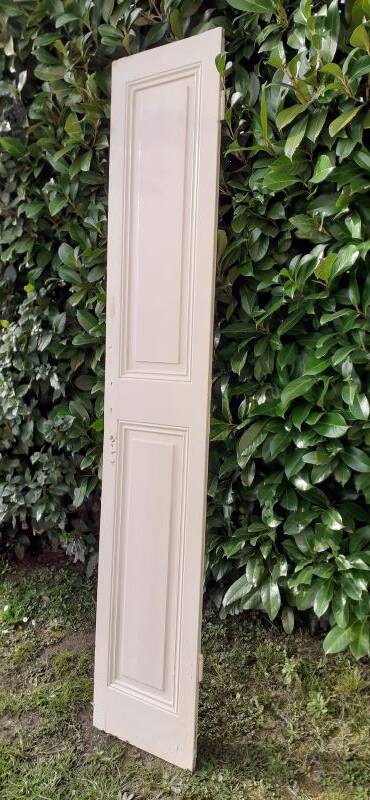 Narrow old paneled molded cupboard door h220x42cm