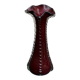 Vase en céramique émaillée verte et jaune, motif vintage et design  1950/60