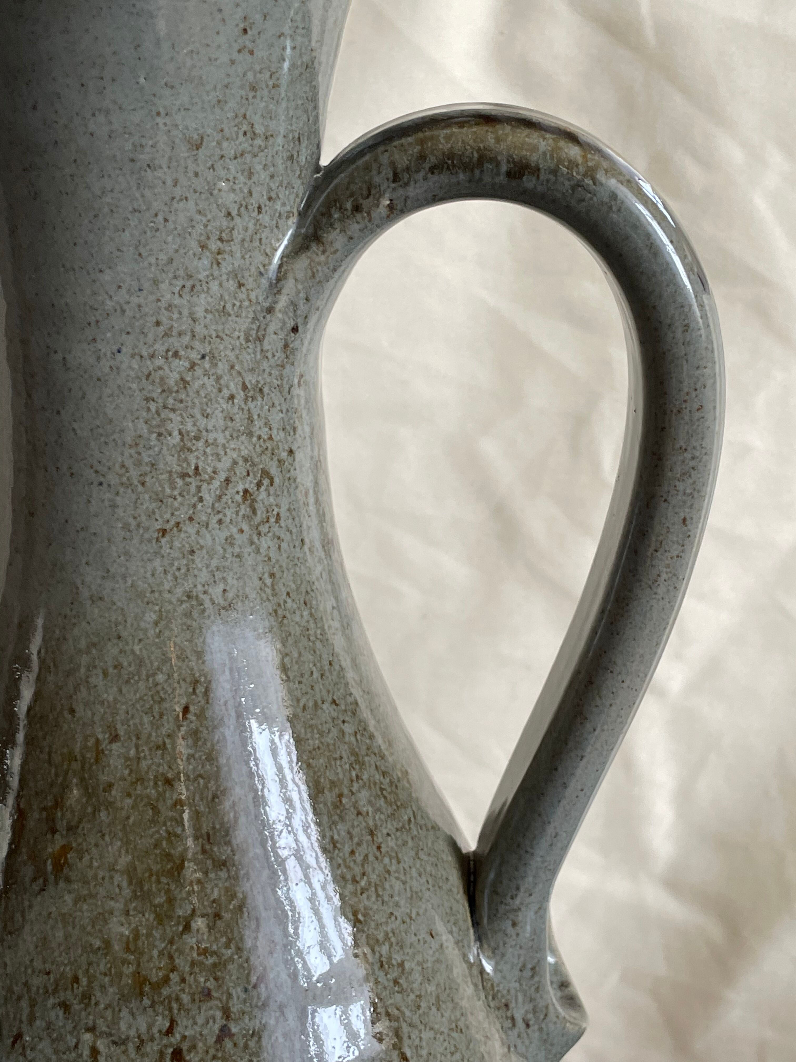 Green vintage ceramic vase