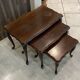 Set of 3 rustic nesting coffee tables in Louis XV style from 1950.