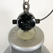 Large Grey Enamel Industrial Factory Lamp from Elektrosvit, 1960s