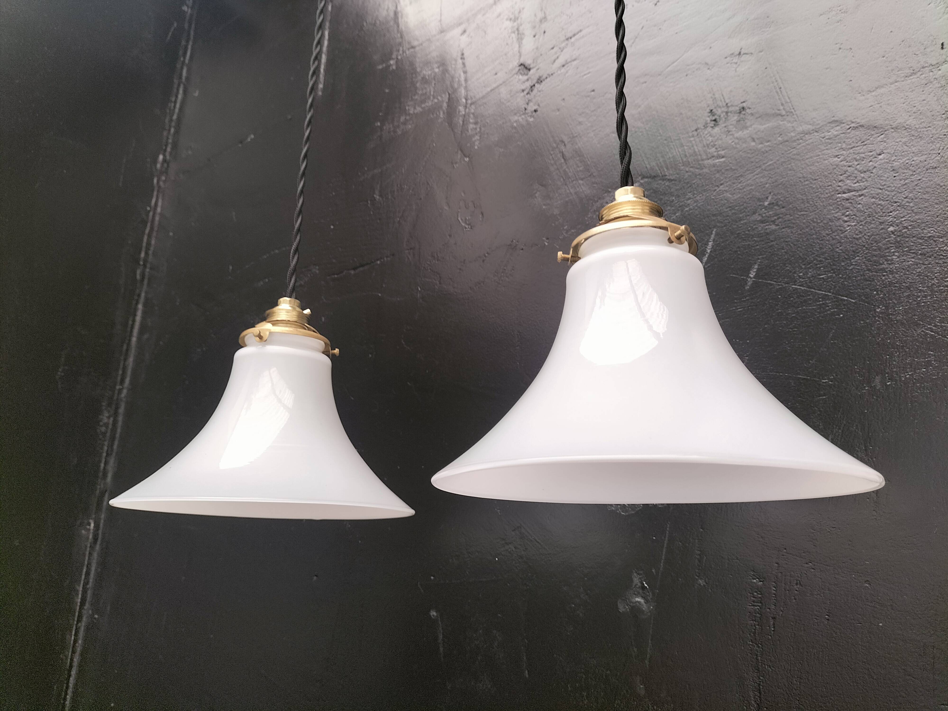 Opaline pendant lights