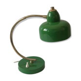 Lampe en métal vert 1950