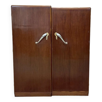 Art deco mahogany wardrobe - removable into 2 parts