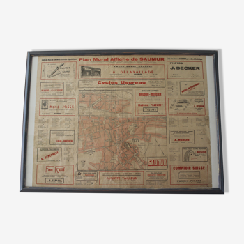 Plan de Saumur vintage, année 40