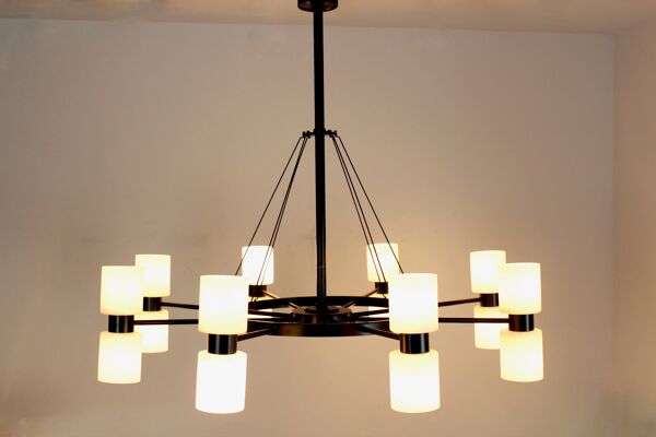 Lustre à seize lumières Zonnewende par JW Bosman pour Raak Amsterdam 1965