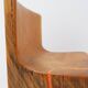 Sculptural high chair in brutalist style made of solid oak.