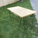 Desk architecture oak and steel design