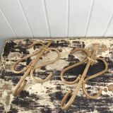 Lot two hooks in rattan bamboo