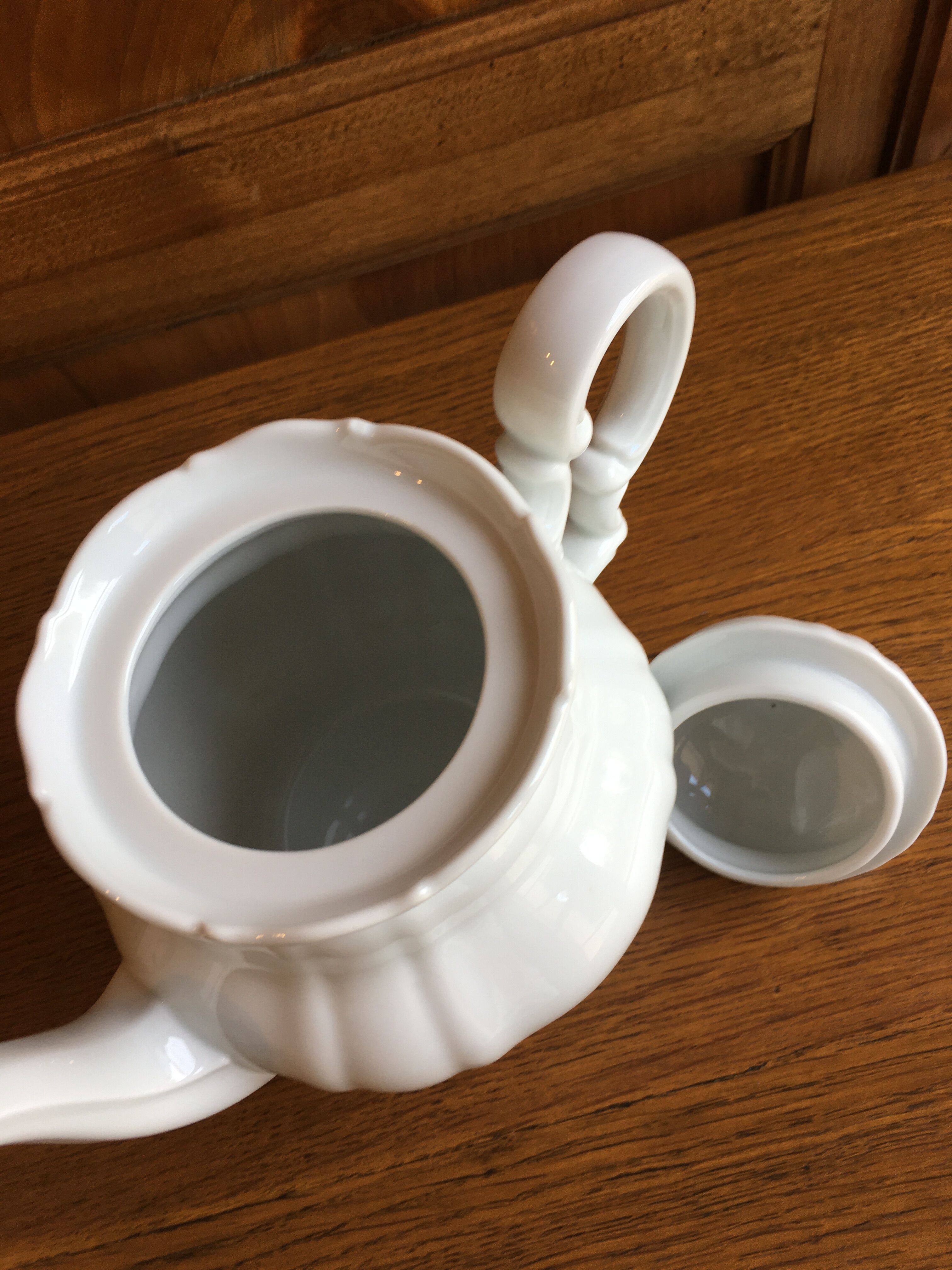 White porcelain teapot