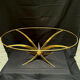 Brass and crystal coffee table, French work, 60s.
