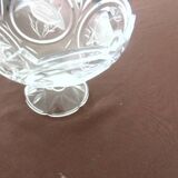 Coupe en cristal gravé – décor oiseaux – 18 cm – 1,8 kg