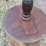 Table de chevet, table d'appoint ancienne style Louis XVI en bois et plateau en marbre