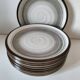 Ensemble de 10 assiettes Salins décor spirale minérale gris et brun