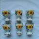 Stoneware egg cups screen printed with sunflowers