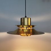 Hanging lamp from the 1970s-1980s, produced by Danish Vitrika, made of brass.