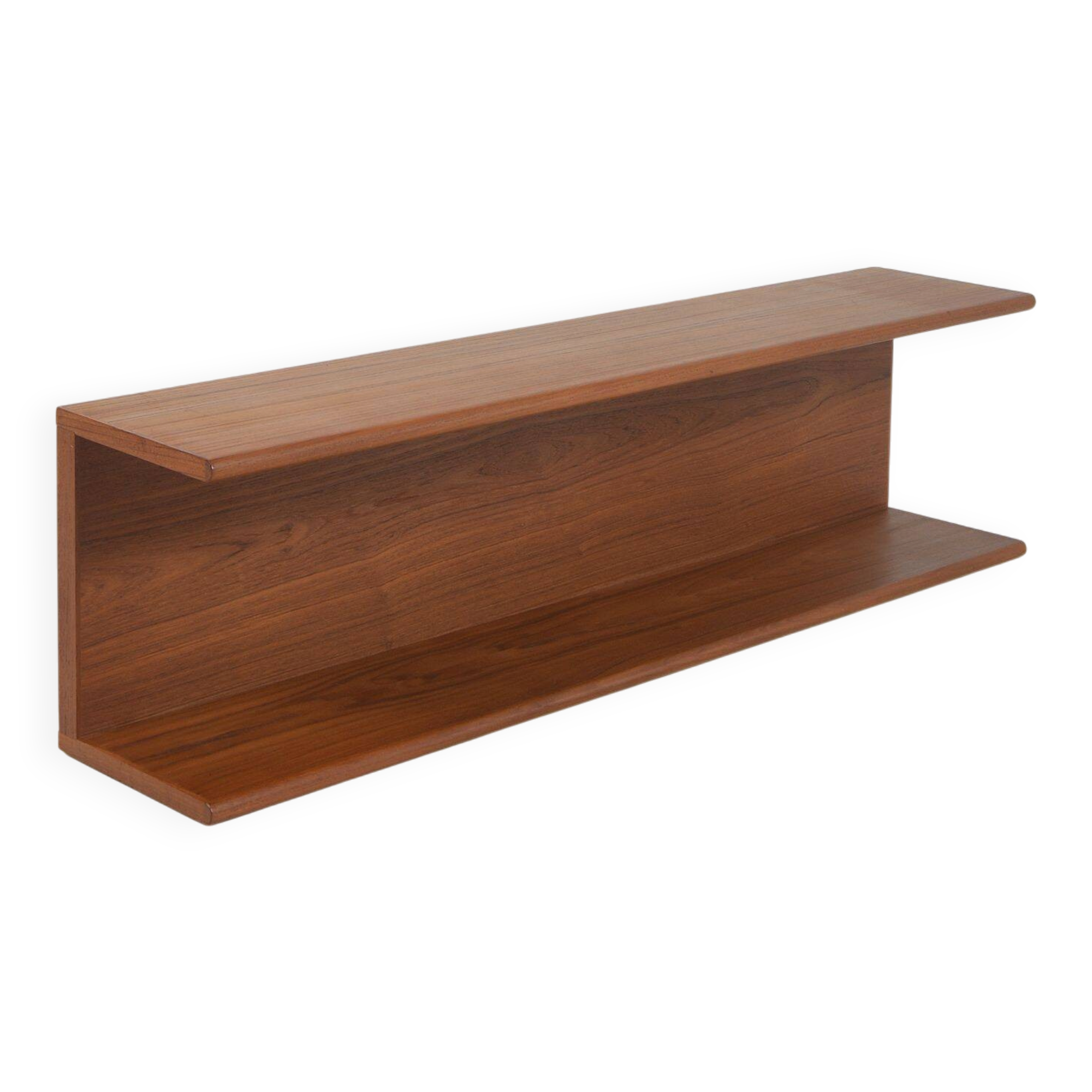 Danish wall shelf in solid teak, 1970s