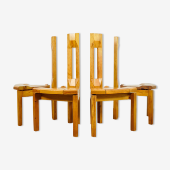 Chaises à repas en pin "Rantasipi" par Arnold Lerber pour Laukaan Puu, Finlande 1970