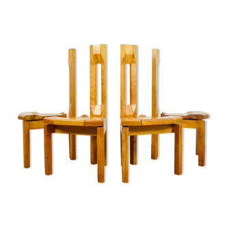 Pine dining chairs “Rantasipi” by Arnold Lerber for Laukaan Puu, Finland 1970s