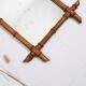 Old turned wooden mirror, bamboo imitation
