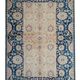 Handknotted Light Blue Rug Cream Wool Floral Zeigler Carpet Home Interior