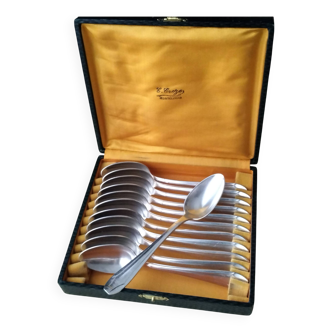 Set of 12 Art Deco silver-plated teaspoons
