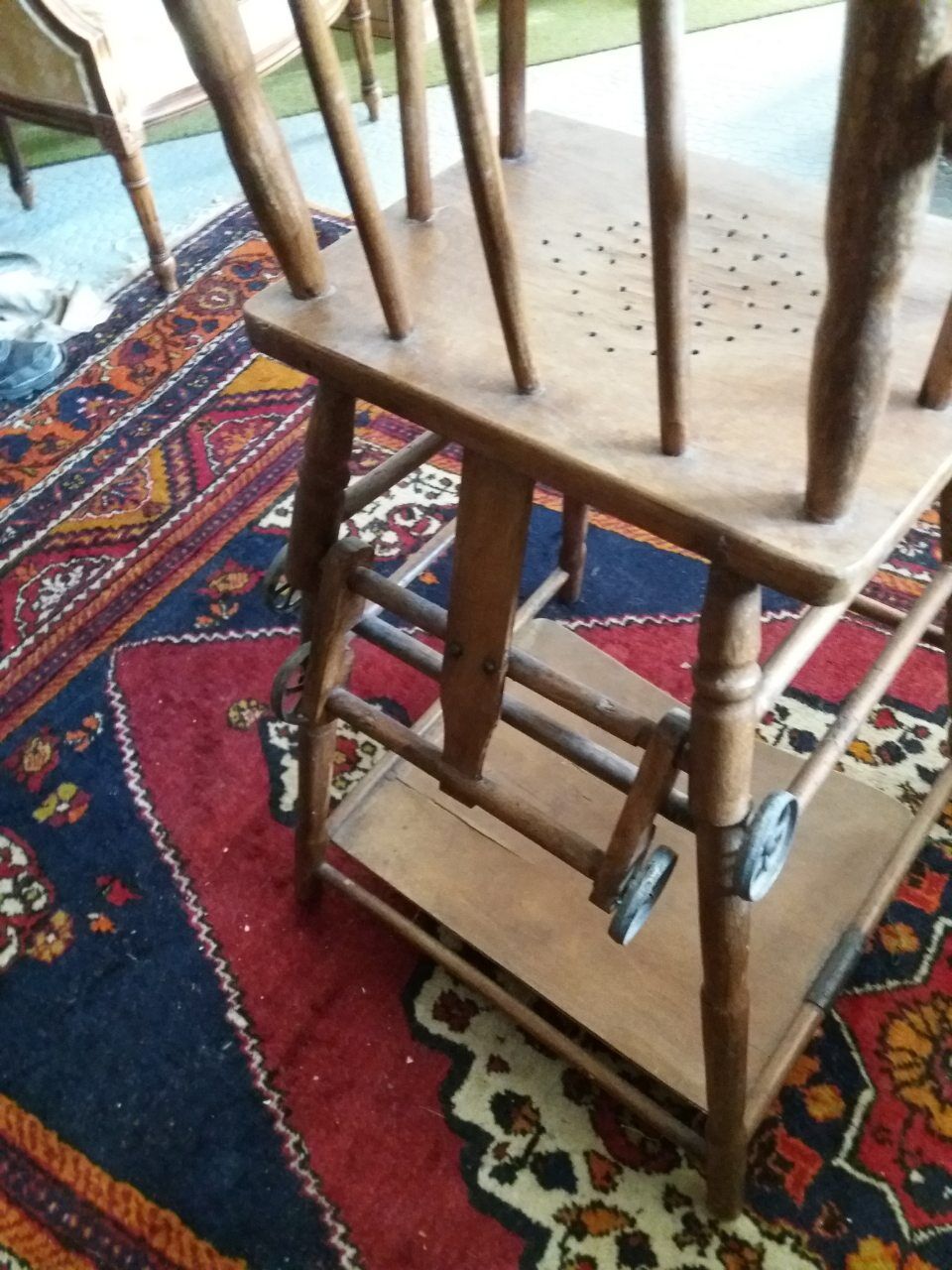 High wooden chair