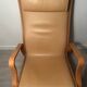 Pair of Scandinavian Bentwood Lounge Chairs in Cognac Leather, 1970s–80s