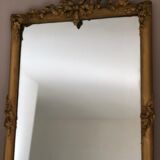 Large old mirror between two gilded pediment louis Philippe ice mercury