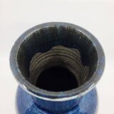 Accolay vase in enamelled stoneware Bleu France Circa 1970