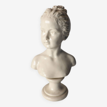 Ceramic bust of a woman after houdon