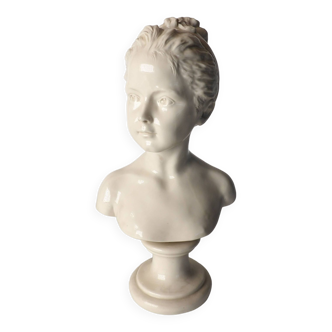 Ceramic bust of a woman after houdon