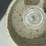 large sandstone salad bowl signed Tiffoche french vintage ceramic