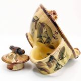 Stoneware teapot with abstract motifs by Marie-Laure Robin in Puisaye