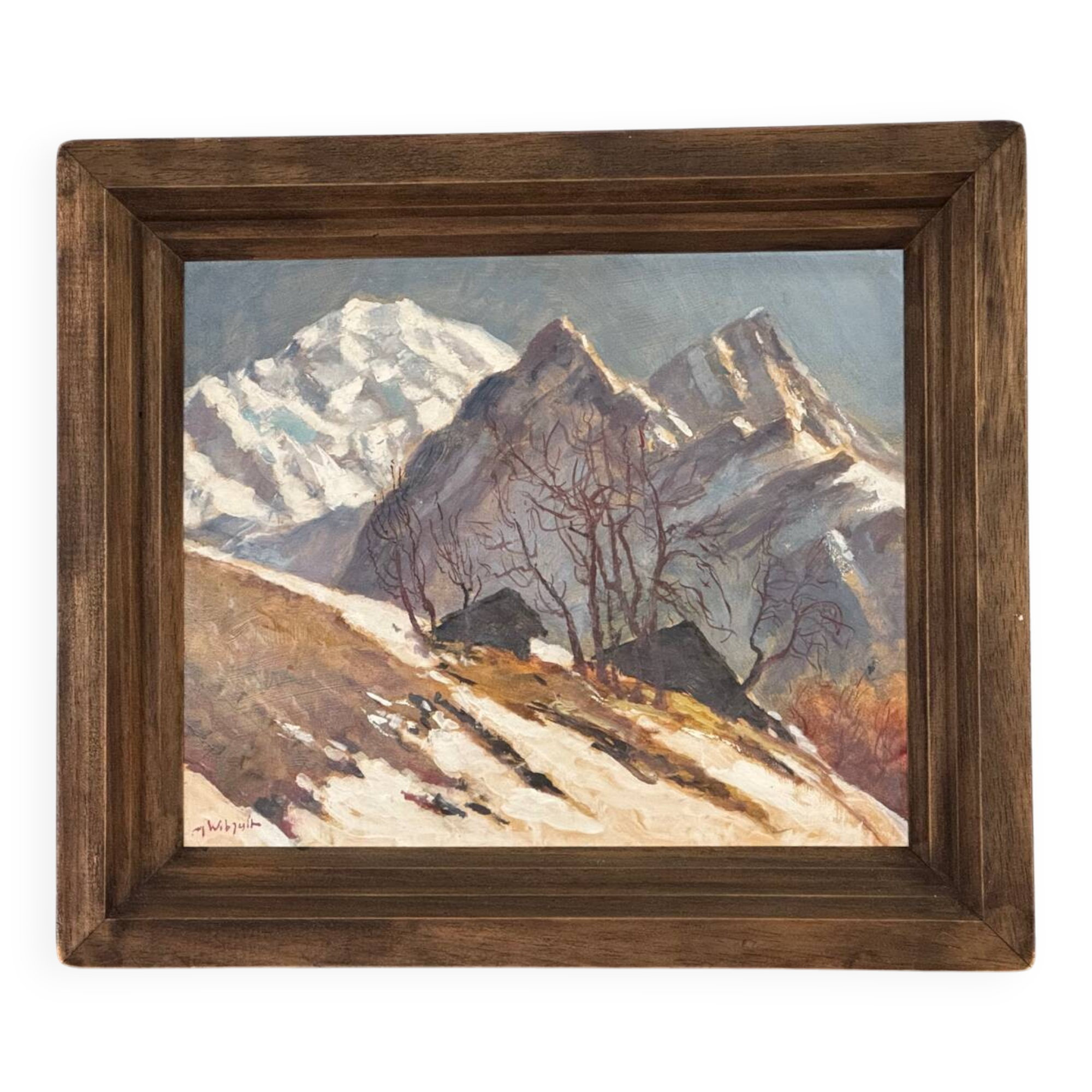 Marcel Wibault Winter Mountain Painting