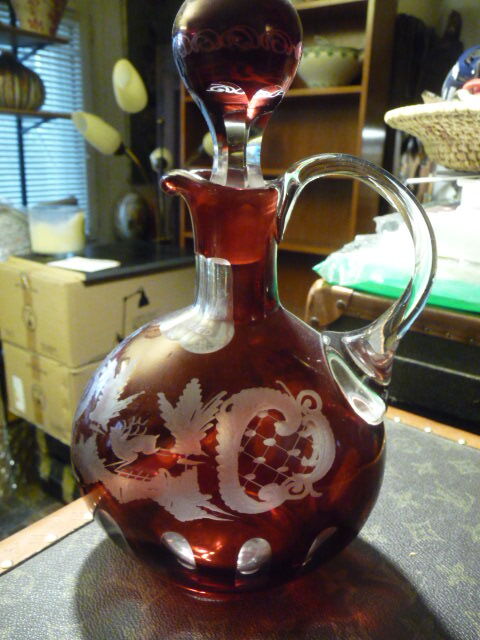 cut crystal liqueur service