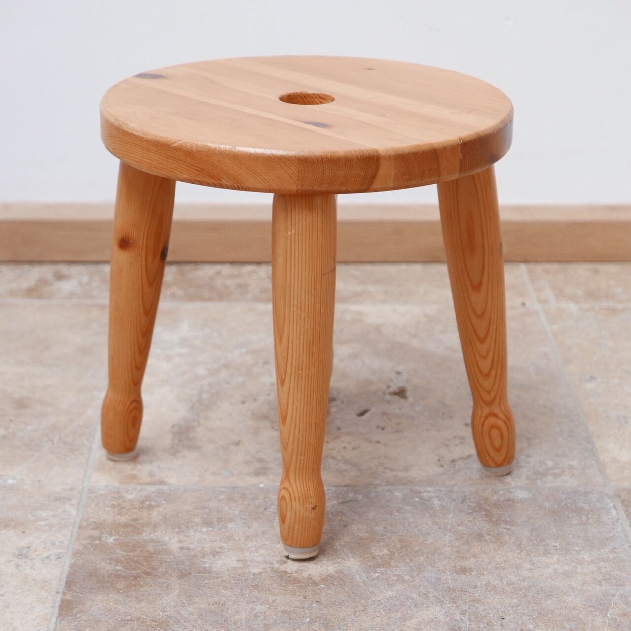 Pine Mid-Century Swedish Stool or Side Table