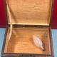 Wooden box with its key, vintage decoration