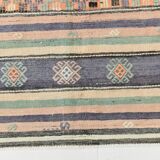6x12 Pale Orange Green Handmade Vintage Rug, 174x359Cm