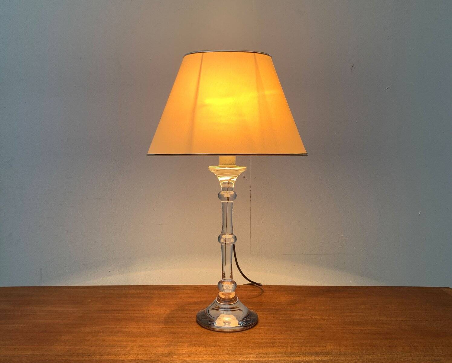Mid-century German Tiffany glass table lamp by Ingo Maurer, 1960s.