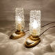 Pair of vintage table lamps, bubble glass, 70s