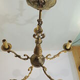 Bronze vintage five-pointed chandelier
