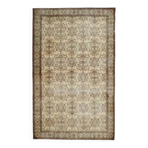 Vintage Turkish Hand-Knotted Wool Cotton Beige Area Rug 202x322