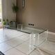 Octagonal Glass and Lucite Coffee Table, Karl Springer, USA Mid-Century Vintage