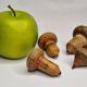 Set of 4 Antique Wooden Spinning Tops – Hand Painted Vintage Toys