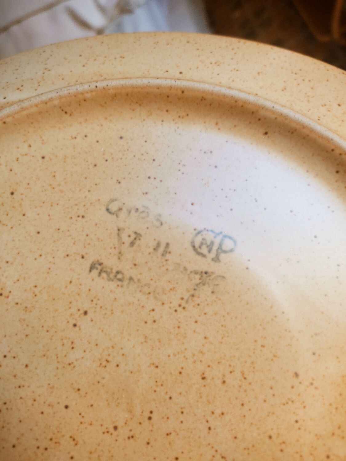 12 free-form speckled satin stoneware plates